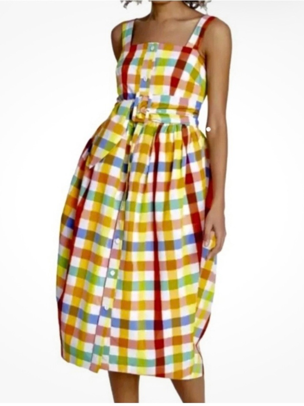 Christopher John Rogers x Target - Plaid Wide Strap Tie Waist Dress (NWOT)